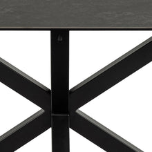 Load image into Gallery viewer, Heaven Rectangle Ceramic Dining Table In Black With Solid Metal Base 160x90cm
