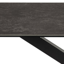 Load image into Gallery viewer, Heaven Rectangle Ceramic Dining Table In Black With Solid Metal Base 160x90cm
