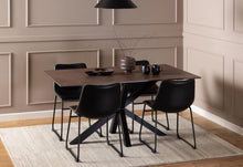 Load image into Gallery viewer, Heaven Rectangle Ceramic Dining Table In Brown With Solid Metal Base 160x90cm
