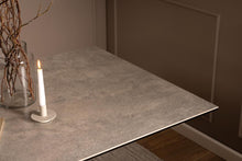 Load image into Gallery viewer, Heaven Rectangle Ceramic Dining Table In Grey With Solid Metal Base 160x90cm
