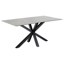 Load image into Gallery viewer, Heaven Rectangle Ceramic Dining Table In Grey With Solid Metal Base 160x90cm
