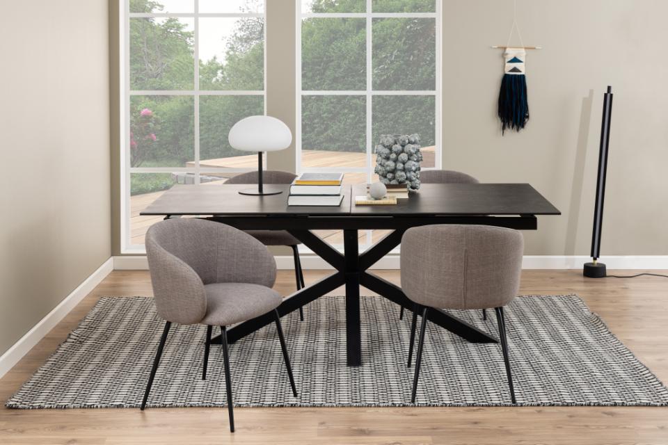 Heaven Large Extending Black Dining Table Spacious Ceramic 8/10 Seats 200/240 x 100 cm