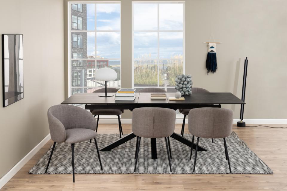 Heaven Large Extending Black Dining Table Spacious Ceramic 8/10 Seats 200/240 x 100 cm