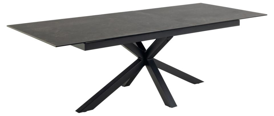 Heaven Large Extending Black Dining Table Spacious Ceramic 8/10 Seats 200/240 x 100 cm