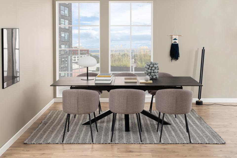 Heaven Large Extending Black Dining Table Spacious Ceramic 8/10 Seats 200/240 x 100 cm