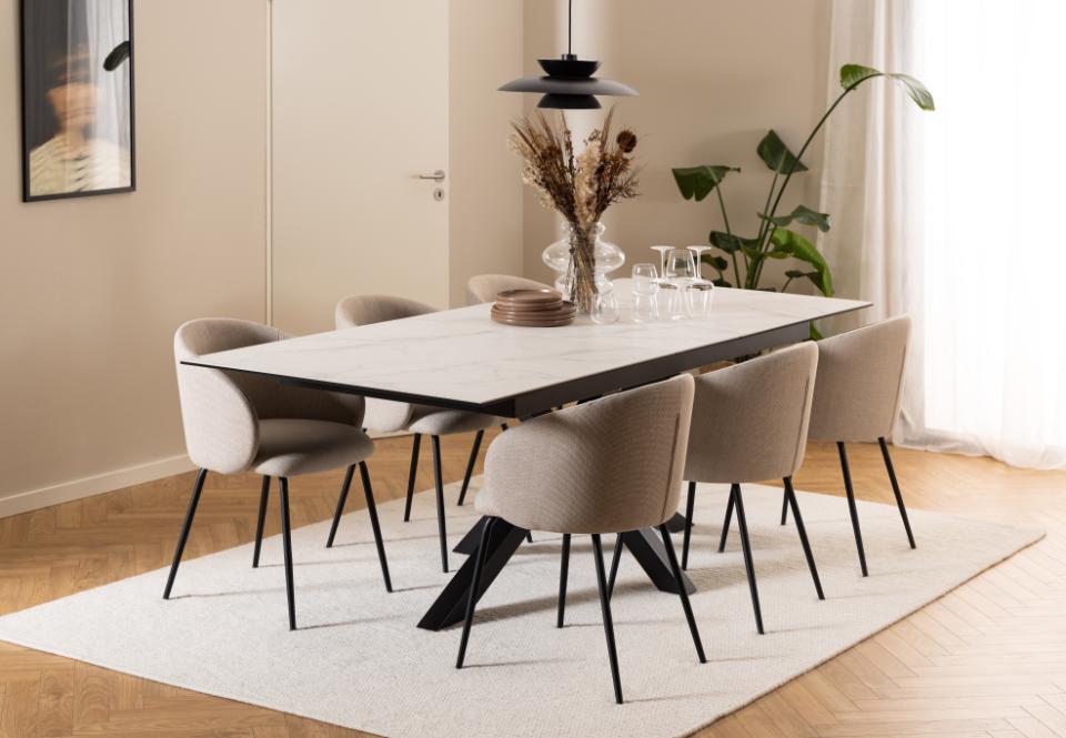 Heaven Large Extending White Dining Table Spacious Ceramic 8/10 Seats 200/240 x 100 cm