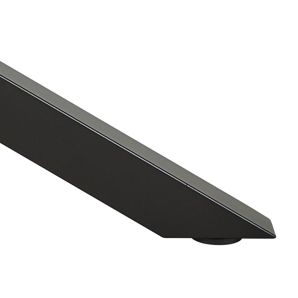 Black metal table leg on a white background