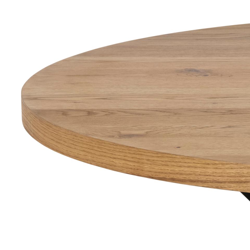 Heaven Round Wild Oak Dining Table 120cm Large Designer Furniture Solid Metal Base