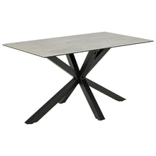 Load image into Gallery viewer, Heaven Rectangle Dining Table 135cm In Grey Ceramic With Metal Base
