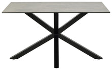 Load image into Gallery viewer, Heaven Rectangle Dining Table 135cm In Grey Ceramic With Metal Base
