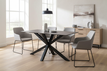 Load image into Gallery viewer, Heaven Rectangle Dining Table 135cm In Black Ceramic With Metal Base
