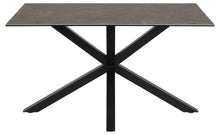 Load image into Gallery viewer, Heaven Rectangle Dining Table 135cm In Black Ceramic With Metal Base
