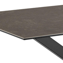 Load image into Gallery viewer, Heaven Rectangle Dining Table 135cm In Black Ceramic With Metal Base
