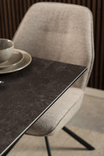Load image into Gallery viewer, Heaven Rectangle Dining Table 135cm In Black Ceramic With Metal Base
