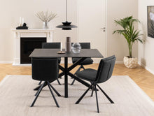 Load image into Gallery viewer, Heaven Rectangle Dining Table 135cm In Black Ceramic With Metal Base
