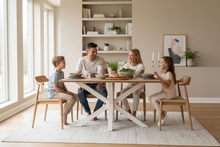 Load image into Gallery viewer, Heaven Rectangle Dining Table 135cm In Oak Ceramic Glass And Metal Base
