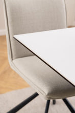 Load image into Gallery viewer, Heaven Rectangle Dining Table 135cm In White Ceramic With Black Metal Base
