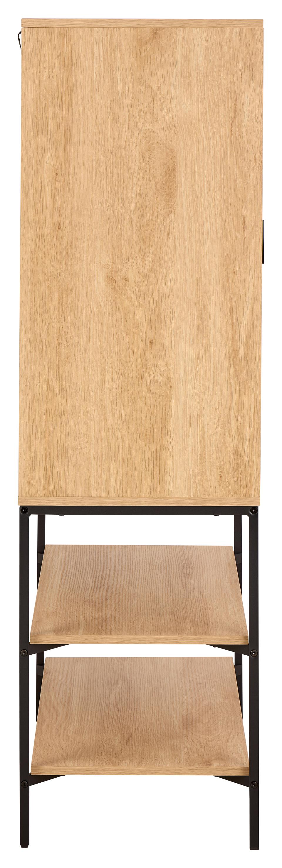Jaipur Storage Cabinet In Light Oak With 2 Doors, 3 Shelves 140cm