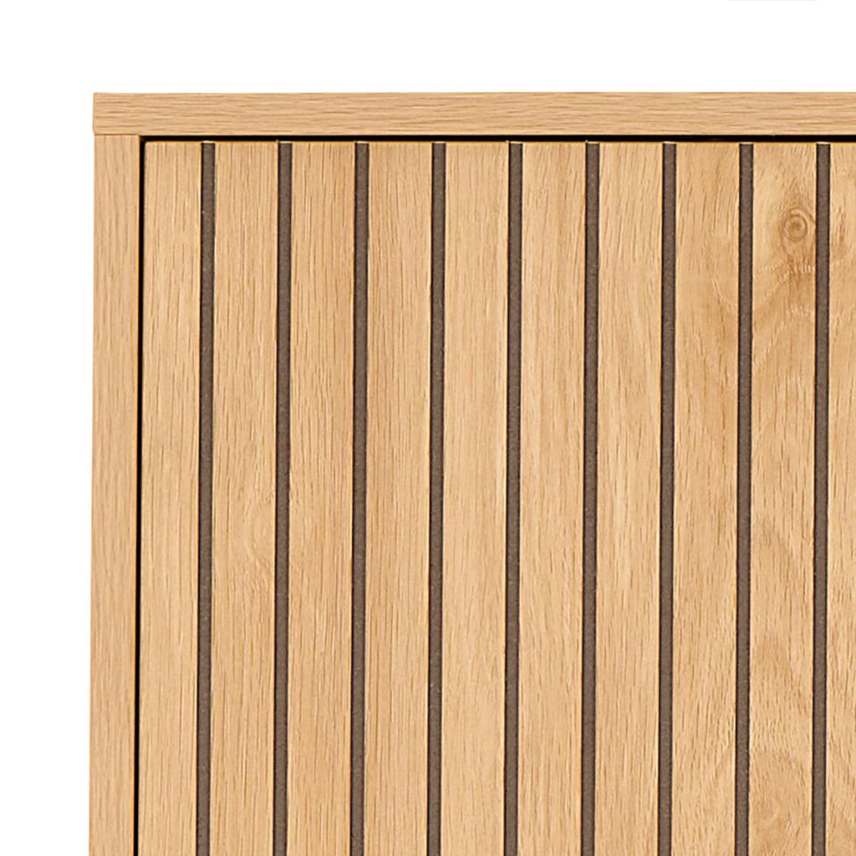 Jaipur Storage Cabinet In Light Oak With 2 Doors, 3 Shelves 140cm