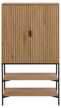 Load image into Gallery viewer, Wooden cabinet with two shelves on a white background
