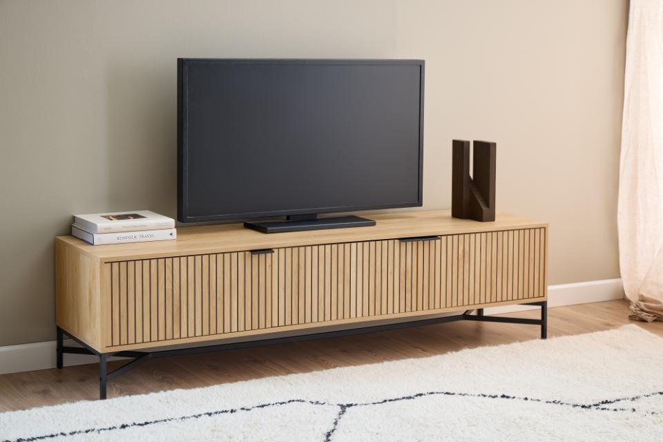 Jaipur Large TV Unit With 3 Lamella  Doors 176x40x45cm