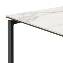 Load image into Gallery viewer, Katrine Ceramic Coffee Table Set in White With Metal Base 50x50cm
