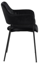 Load image into Gallery viewer, Lima Luxurious Black Fabric Dining Chair, Velvet Upholstered With Solid Metal Base
