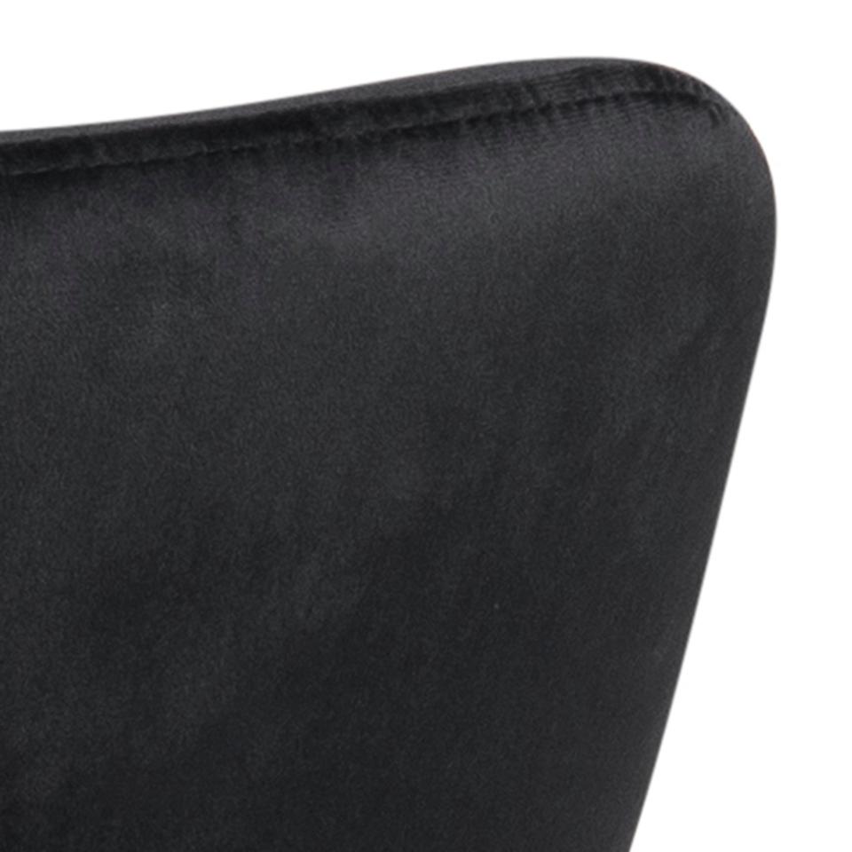 Lima Luxurious Black Fabric Dining Chair, Set Of 2 Velvet Upholstered Chairs With A Solid Metal Base