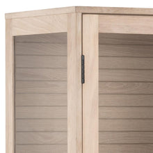 Load image into Gallery viewer, Linley Lamella Glass Cabinet In White Oak With 2 Push To Open Doors And 3 Shelves 180x80x40cm
