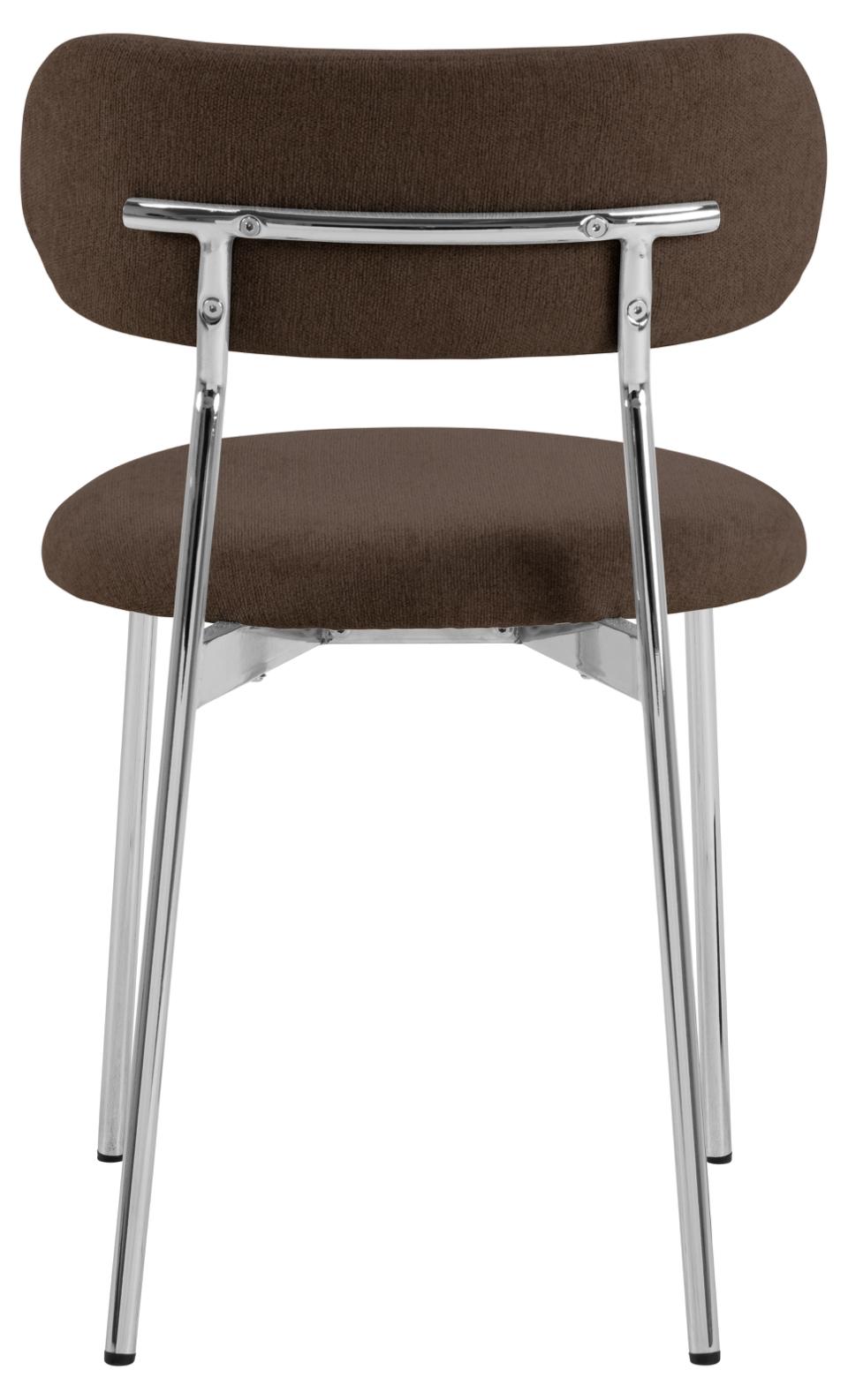 Brown chair with chrome frame on a white background