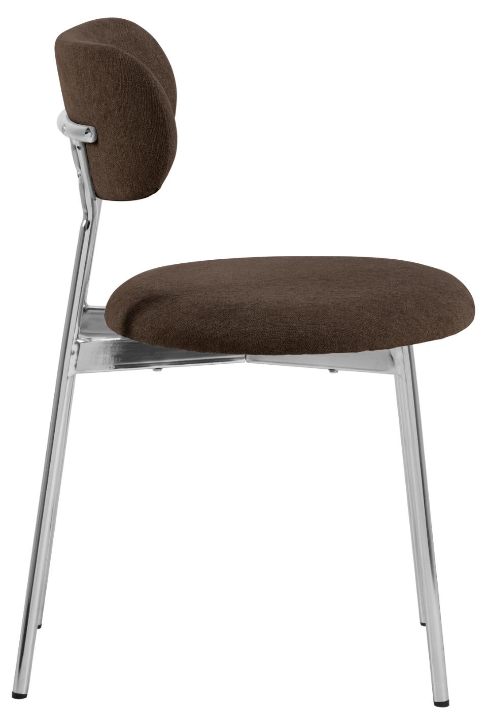 Brown chair with metal frame on a white background