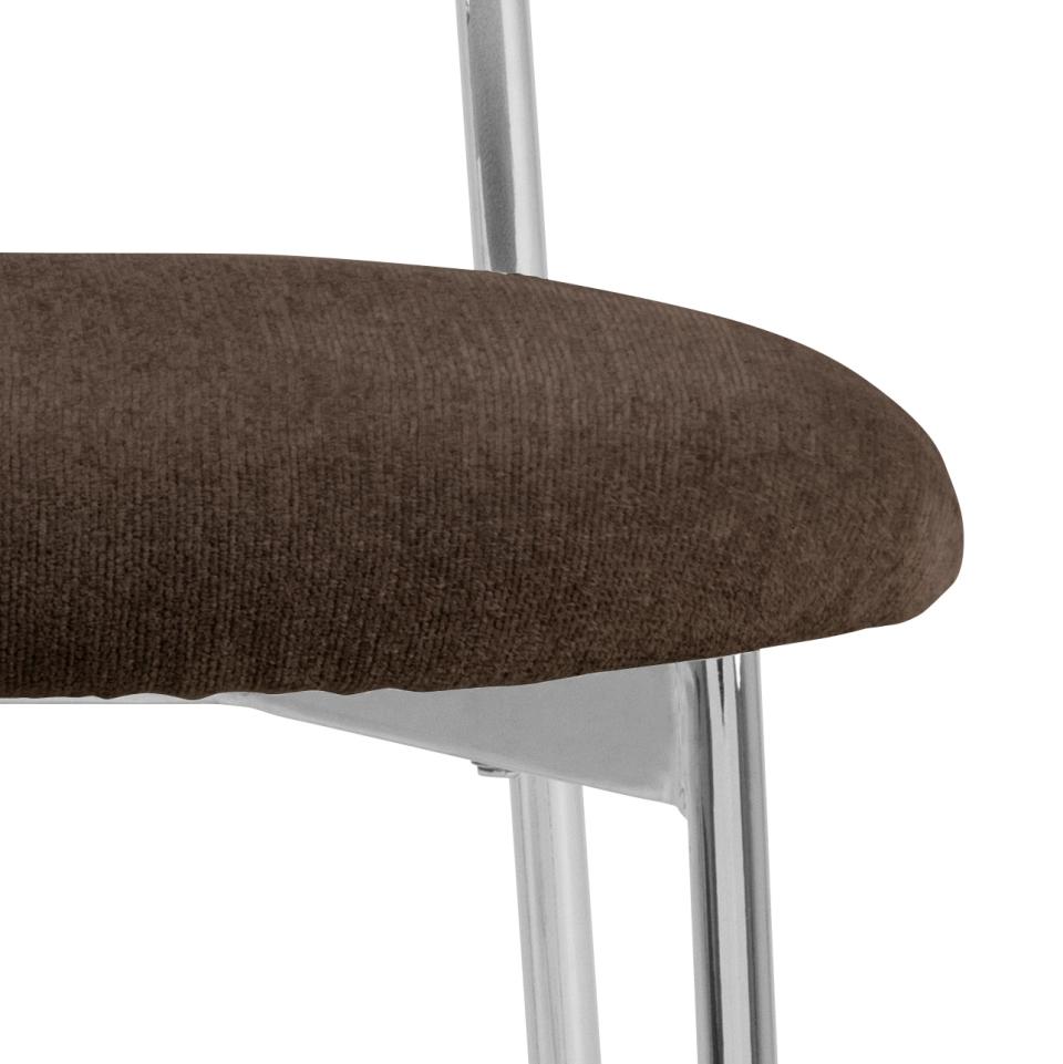 Lyric Brown Apia Comfort Fabric Dining Chair With Chrome Legs, Set Of 2 Chairs