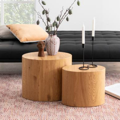 Mice Oak Coffee Side Table Set, A Stunning Look To Any Room 2pcs