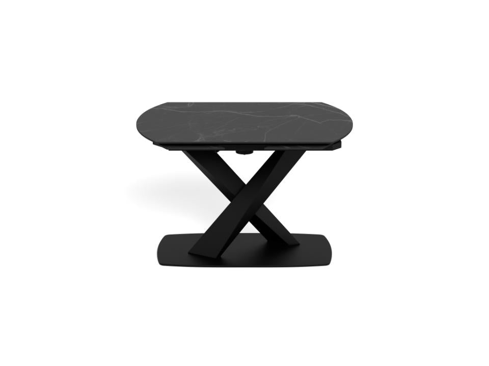 Morella Oval Extending Dining Table in Black Ceramic 120 To 180cm