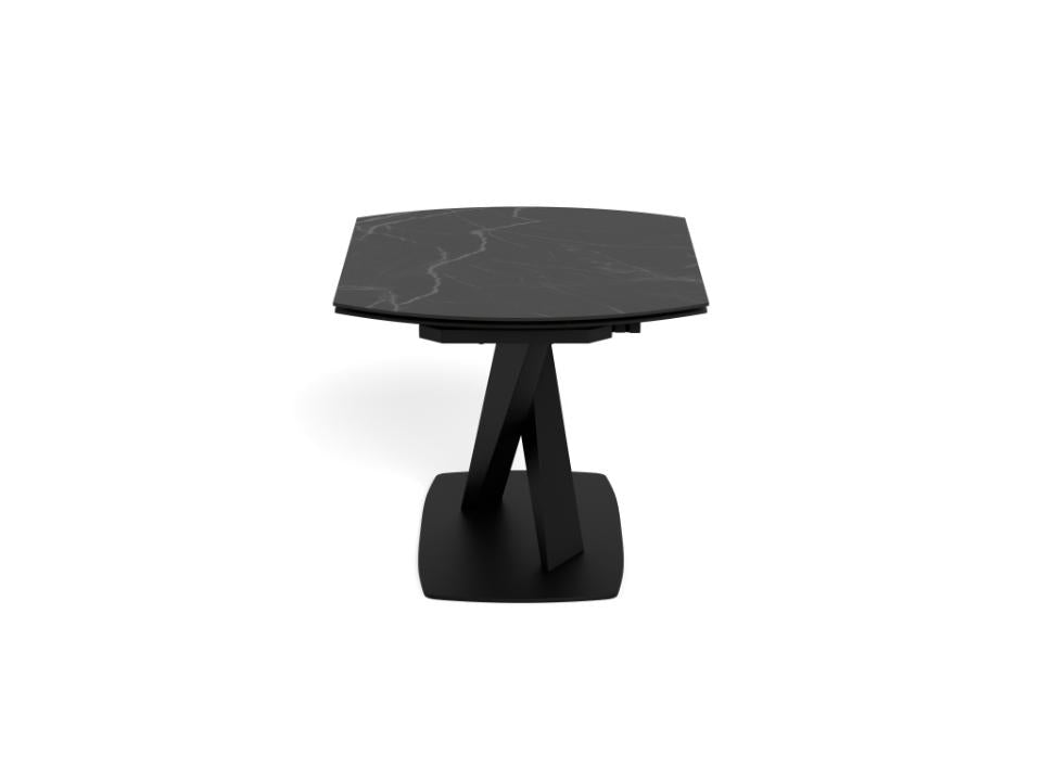 Morella Oval Extending Dining Table in Black Ceramic 120 To 180cm