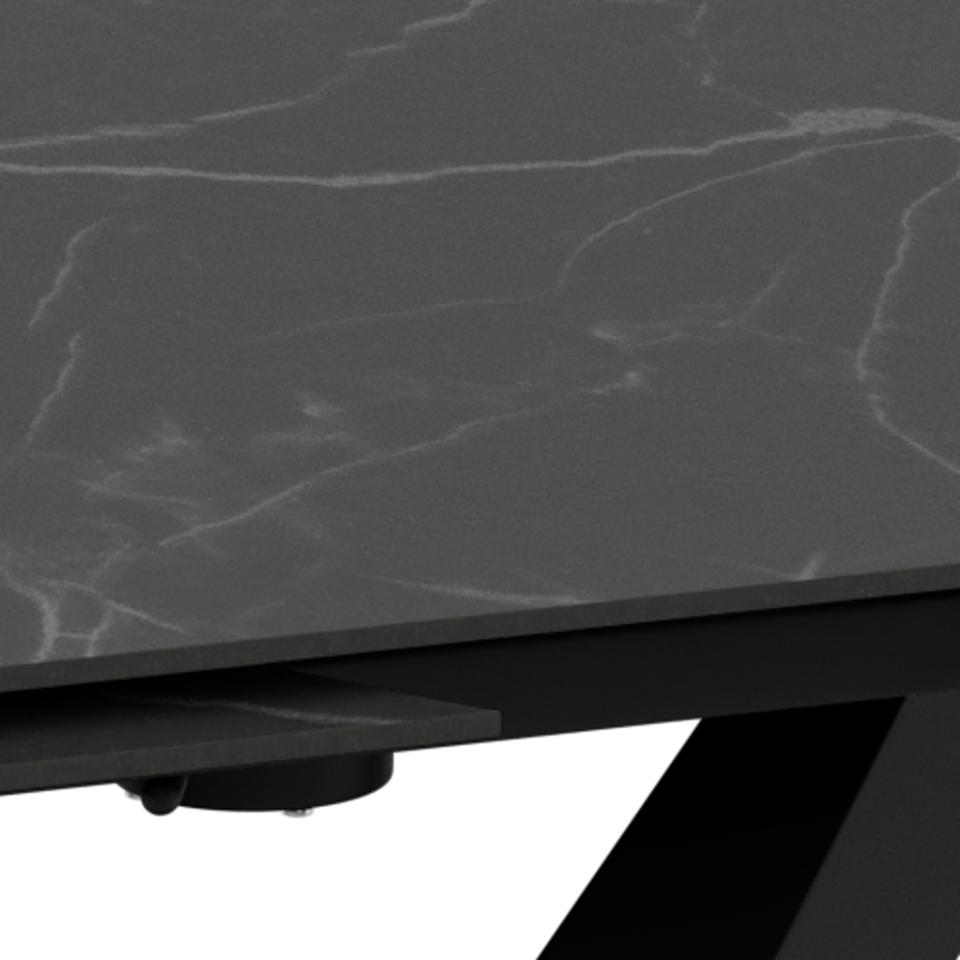 Morella Oval Extending Dining Table in Black Ceramic 120 To 180cm