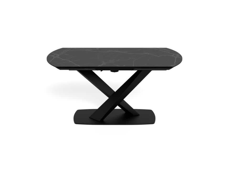 Morella Oval Extending Dining Table in Black Ceramic 160 To 240cm