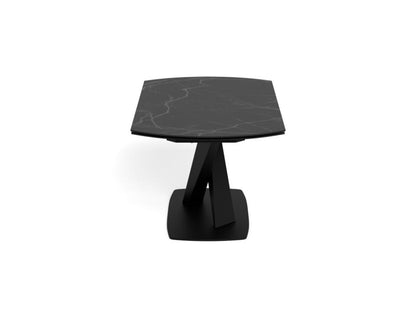 Morella Oval Extending Dining Table in Black Ceramic 160 To 240cm