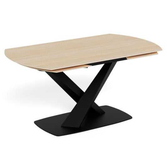 Morella Oval Extending Dining Table in Sand Ceramic 160 To 240cm