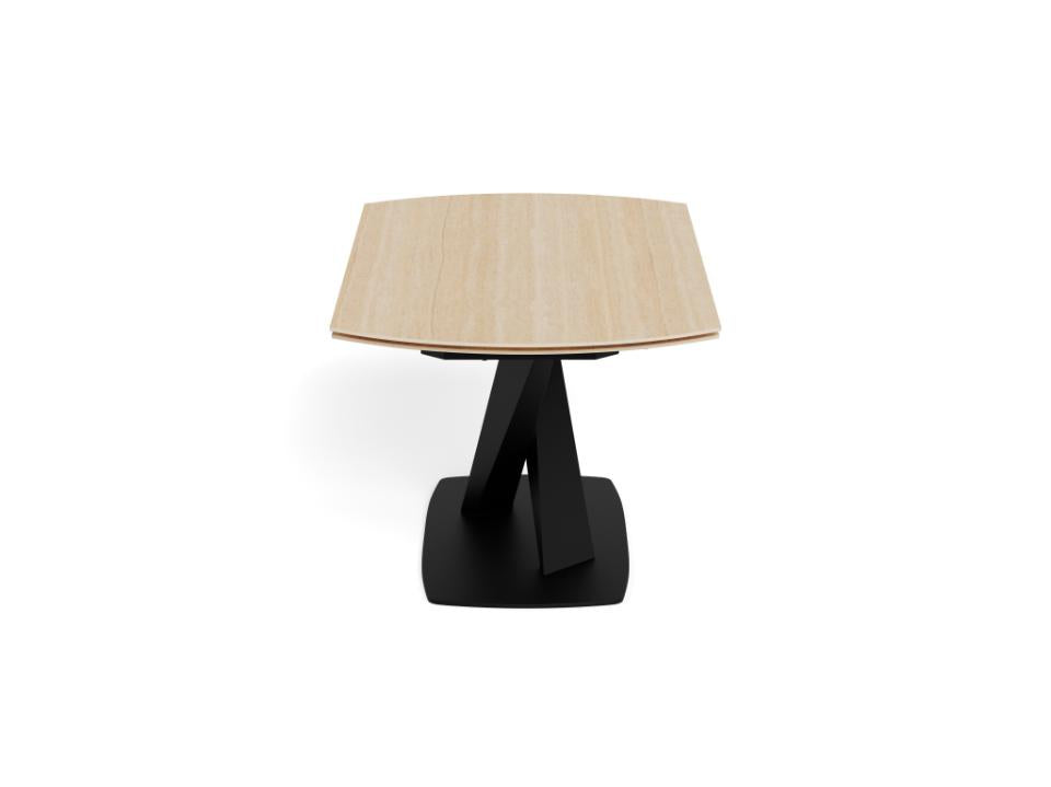 Morella Oval Extending Dining Table in Sand Ceramic 160 To 240cm