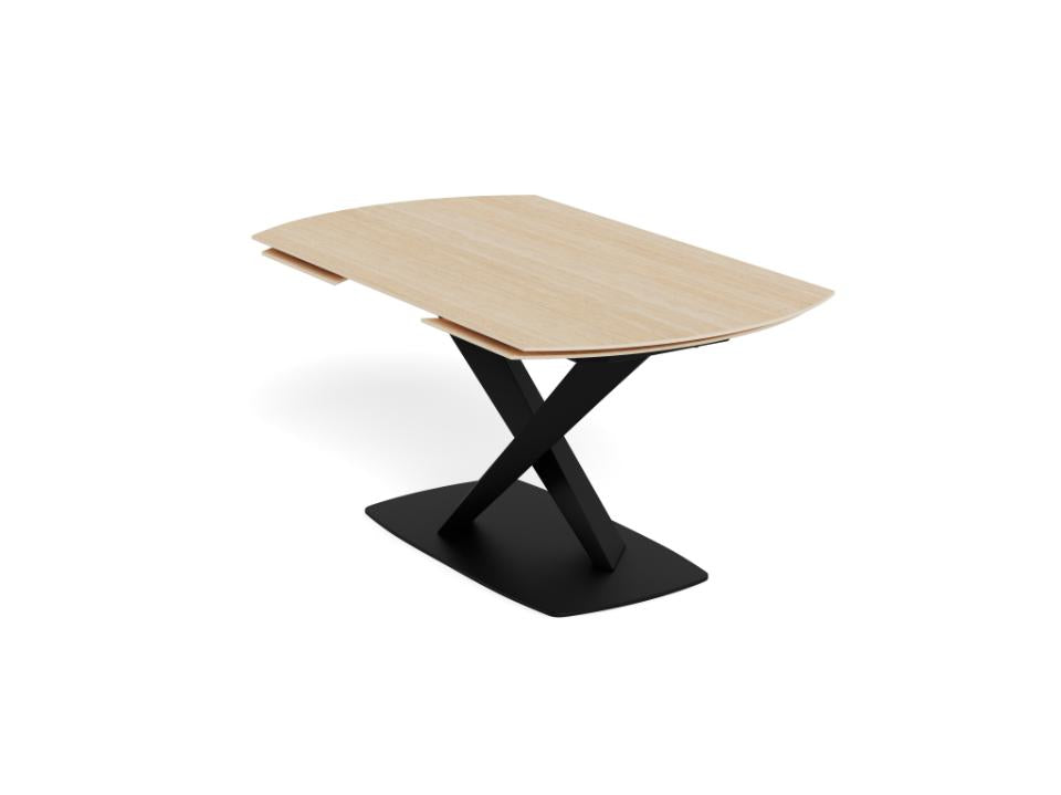 Morella Oval Extending Dining Table in Sand Ceramic 160 To 240cm