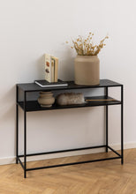 Load image into Gallery viewer, Newcastle Console Table Shelf Storage Unit In Black 100x35x79cm
