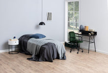 Load image into Gallery viewer, Modern bedroom with bed, desk, and chair.
