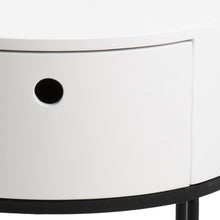 Load image into Gallery viewer, White cylindrical object with a black circular feature on a white background

