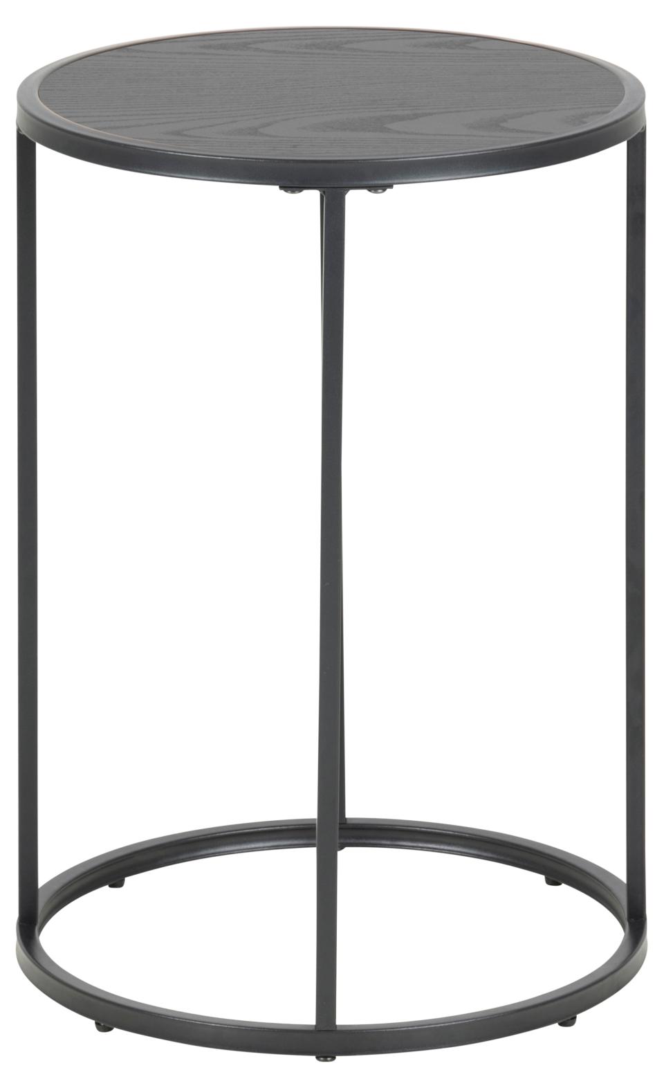 Seaford Side Table Black Rectangle Top And Metal Base 40cm