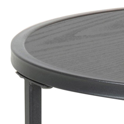 Seaford Side Table Black Rectangle Top And Metal Base 40cm