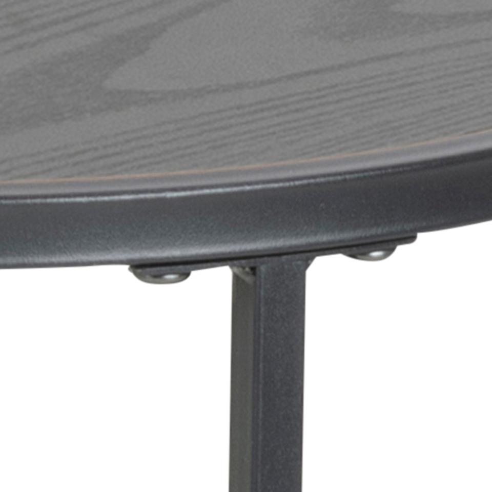 Seaford Side Table Black Rectangle Top And Metal Base 40cm