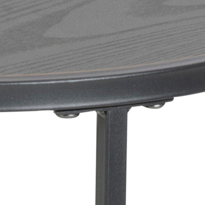 Seaford Side Table Black Rectangle Top And Metal Base 40cm