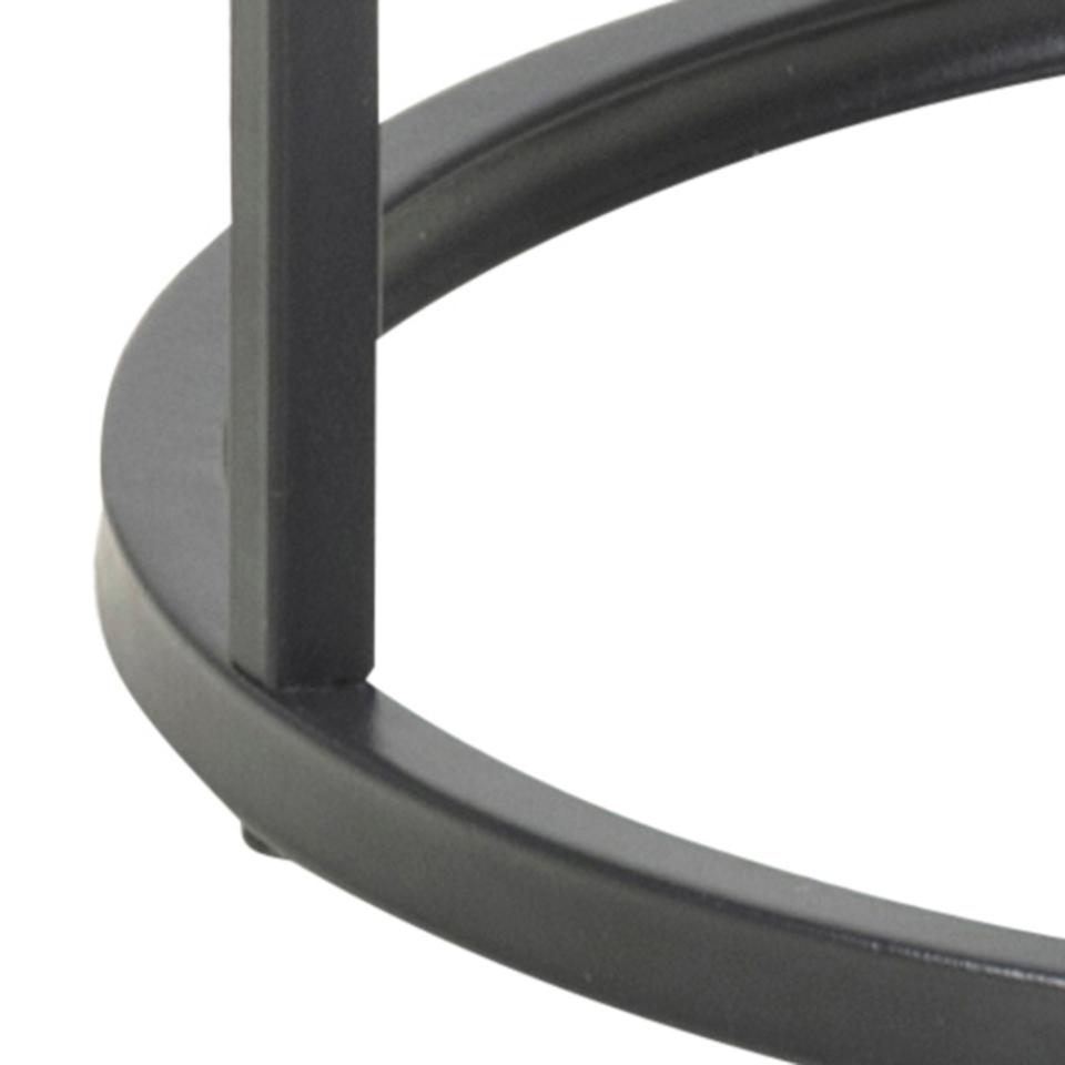 Seaford Side Table Black Rectangle Top And Metal Base 40cm