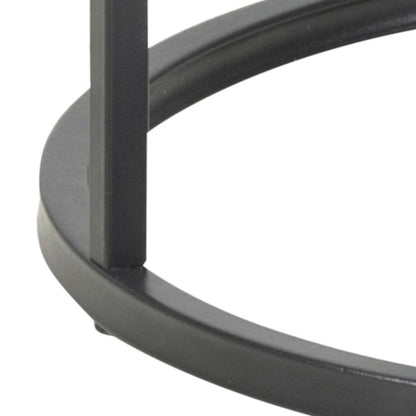 Seaford Side Table Black Rectangle Top And Metal Base 40cm